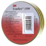 Image of TemFlex 1500 19x25gg - Adhesive tape 25m 19mm green-yellow TemFlex 1500 19x25gg