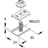 Image of GRV M6X20 V - Longitudinal joint for cable tray GRV M6X20 V