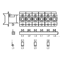 Image of SZ-PSB 2 N - Phase busbar 3-p 10mm² 1045mm SZ-PSB 2 N