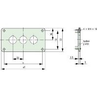 Image of M22-E3 - Mounting panel for control device M22-E3