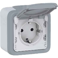 Image of 69730 - Socket outlet protective contact grey 69730