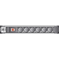 Image of D6000/9 sw/si - Socket outlet strip black D6000/9 sw/si