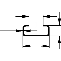 Image of 2910/1 SO - C-profile 1000x20x8mm 2910/1 SO