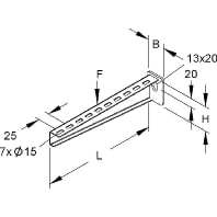 Image of KTA 250 - Bracket for cable support system 260mm KTA 250