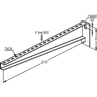 Image of KTA 500 - Bracket for cable support system 510mm KTA 500