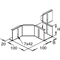 Image of RTAK 50.100 - Add-on tee for cable tray 50x100mm RTAK 50.100