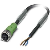 Image of SAC3P-3,0-PUR/M12FS - Sensor-actuator patch cord 3m M12 SAC3P-3,0-PUR/M12FS