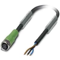 Image of SAC3P-5,0-PUR/M8FS - Sensor-actuator patch cord 5m M8 SAC3P-5,0-PUR/M8FS