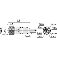 Image of DOL-1208-G05MA - Sensor-actuator patch cord 5m DOL-1208-G05MA