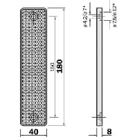 Image of PL180E01 - Rectangular reflector for light barrier PL180E01