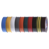 Image of HellermannTyton HelaTape Flex 15 Isolatietape Rood, Grijs, Geel, Groen, Blauw, Oranje, Wit, Bruin, Zwart, Geel-groen (l x b) 10 m x 15 mm Inhoud: 10 rollen