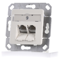 Image of E-DATC6-2UPk-pws - RJ45 8(8) Data outlet Cat.6 white E-DATC6-2UPk-pws