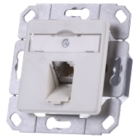 Image of E-DATC6-1UPk-pws - RJ45 8(8) Data outlet Cat.6 white E-DATC6-1UPk-pws