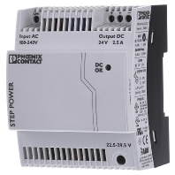 Image of Phoenix Contact STEP-PS/1AC/24DC/2.5 Din-rail netvoeding 24 V/DC 2.75 A 60 W 1 x