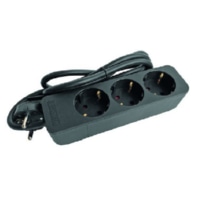 05105873 - PTSD 3s 3-way power strip without switch, black