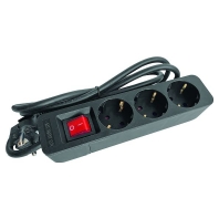 05105876 - Socket strip PTSDS 3s triple with switch black, 05105876 - Promotional item