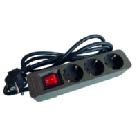 05105877 - PTSDS 3b 3-way power strip with brown switch 05105877