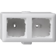 006227 - Surface-mounted housing 2-fold standard 55 pure white matt, 006227 - Promotional item