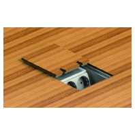 8802-B - Floor socket with cover aluminum nature 2x Schuko, 8802-B - Promotional item