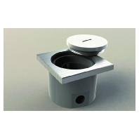 7601-A - Floor socket with screw cap stainless steel look anodized., 7601-A - Promotional item