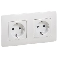 664746 - Socket SCHUKO Niloe double white, 664746 - Promotional item