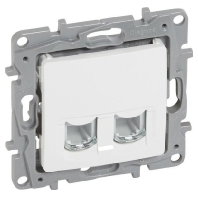 664770 - Telephone socket Niloe double ultra white, 664770 - Promotional item