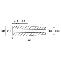 H125 PVC BK 1000 (1000 Stück) - Cable bending restrictor 3,5mm H125 PVC BK 1000