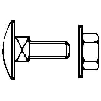 FLM 8X25 F - Carriage bolt M8x25mm FLM 8X25 F