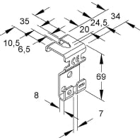 GTAB 8 S - Ceiling bracket for cable tray GTAB 8 S