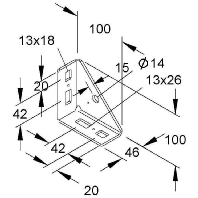 TRV 40 - Angle for U-profile TRV 40