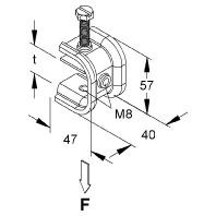 PKS M8/10-40 F (25 Stück) - Clamp piece for profile rail Steel PKS M8/10-40 F