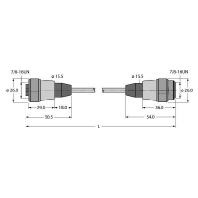 RKM52-2-RSM52 - Circular connector for field assembly RKM52-2-RSM52