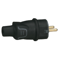 050342 - Protective contact (SCHUKO)Plug Black 050342