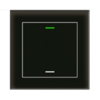 BE-GTL1TS.01S - KNX Glass Push Button II Lite 1-fold, RGBW, neutral, with temperature sensor, Black - BE-GTL1TS.01S