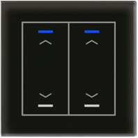 BE-GTL20S.A1 - EIB, KNX, Glass Push Button II Lite 2-fold, RGBW, blinds, Black - BE-GTL20S.A1
