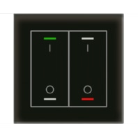 BE-GTL2TS.B1S - KNX Glass Push Button II Lite 2-fold, RGBW, switch, with temperature sensor, Black - BE-GTL2TS.B1S