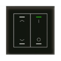 BE-GTL2TS.C1S - KNX Glass Push Button II Lite 2-fold, RGBW, blinds and switch, with temperature sensor, Black - BE-GTL2TS.C1S