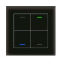 BE-GTL40S.01S - KNX Glass Push Button II Lite 4-fold, RGBW, neutral, Black - BE-GTL40S.01S