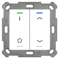 BE-TAL55T2.D1 - EIB, KNX, Push Button Lite 55 2-fold, RGBW,white glossy finish,Version UP/DOWN (R)+I/O symbol (L),temp.sensor, BE-TAL55T2.D1