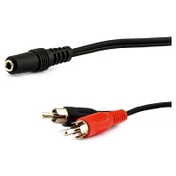 e+p B 132/02 audio kabel 0,2 m 2 x RCA 3.5mm Zwart