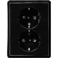 078347 - Schuko double socket black with child protection, S-Color, 078347