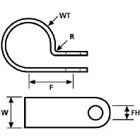 H2P-N66-NA (1000 Stück) - Mounting strap 5mm H2P-N66-NA