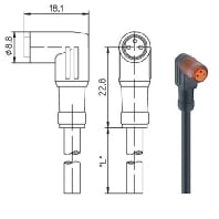 RKMW 3-224/2m (100 Stück) - Sensor-actuator patch cord 2m M8 RKMW 3-224/2m