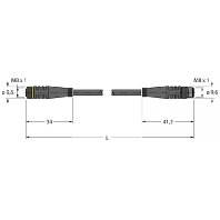 PKG3M-2-PSG3M/TEL - Sensor-actuator patch cord 2m M8 M8 PKG3M-2-PSG3M/TEL