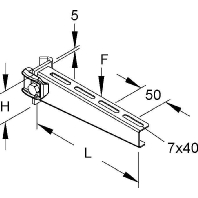 KTT 200 - Bracket for cable support system 210mm KTT 200