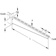 KTU 500 - Bracket for cable support system 510mm KTU 500