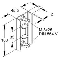 TZK 86-96 S (VE2) - Clamp piece for profile rail Steel TZK 86-96 S (quantity: 2)