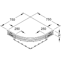 WAER 105 - Add-on tee for cable tray (solid wall) WAER 105