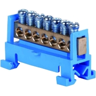 N7, 7-POL. BLAU (10 Stück) - Earthing rail for distribution board N7, 7-POL. BLAU