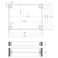 NSYSPF6200 - Base front/back for cabinet steel 200mm NSYSPF6200